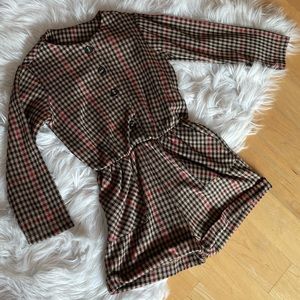 Zara Girls Plaid Romper Size 7